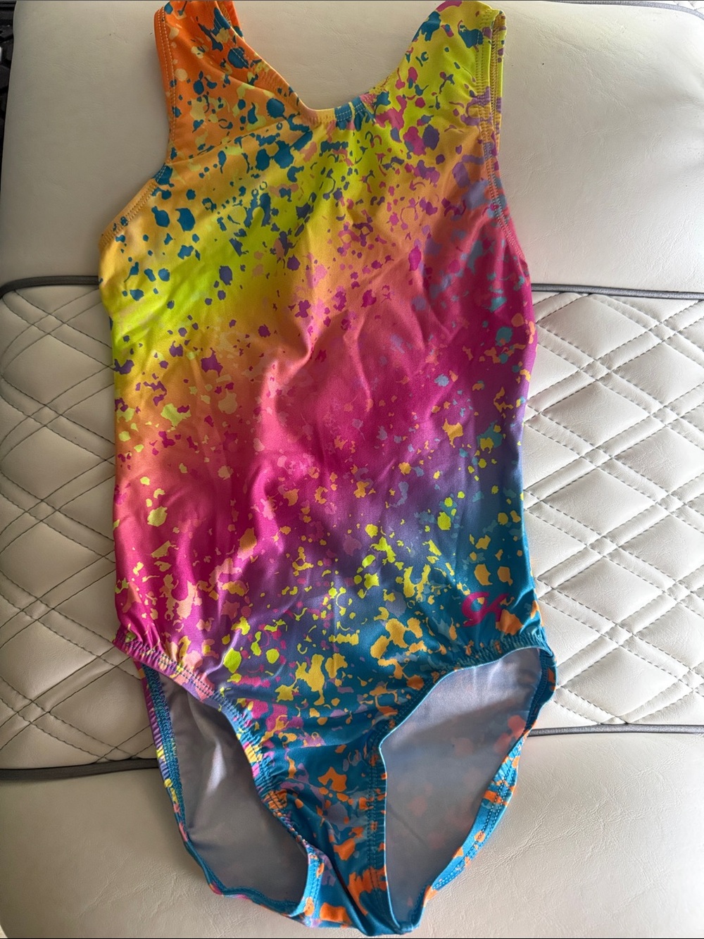 Girls' Rainbow Splash One-Piece Swimsuit - Multicolor